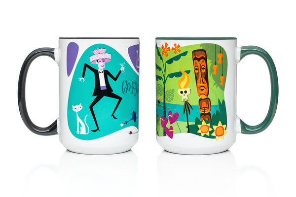 "Kona Express" & "Hangover's Best Friend" Coffee Mugs | Set of 2 | Shag (Josh Agle) | The Shag Store