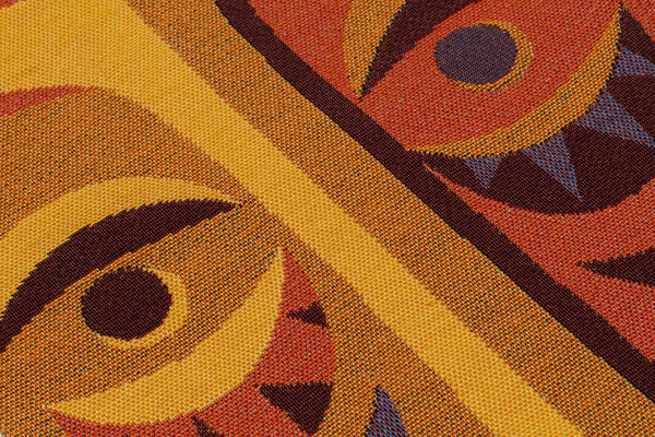 "Raratonga" Orange Tiki Tapestry | Shag's Tiki Tapestries | Fabric Example | Shag (Josh Agle) | The Shag Store