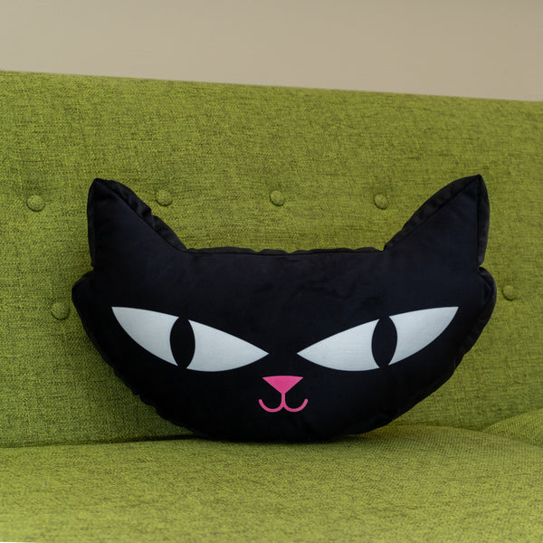"Black Cat" Throw Pillow | Shag (Josh Agle) | The Shag Store (Sofa Front)