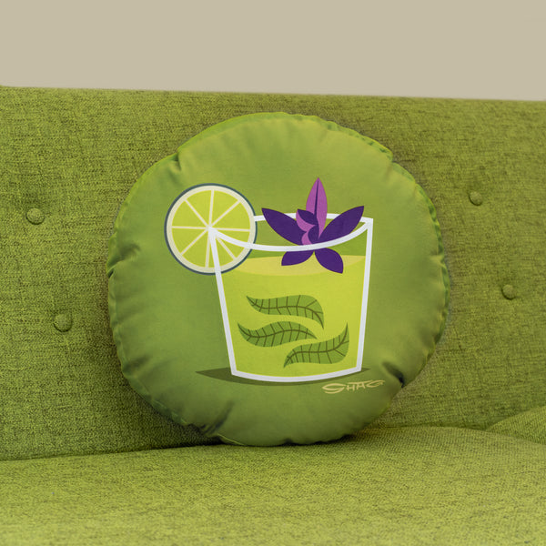 "Lime Slice" Shag Throw Pillow | Drink Side | Shag (Josh Agle) | The Shag Store (Couch)
