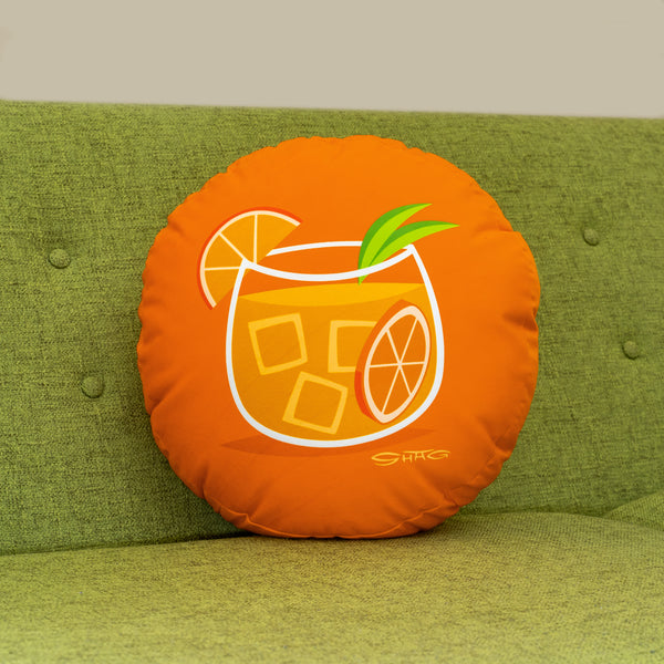 "Orange Slice" Shag Throw Pillow | Drink Side | Shag (Josh Agle) | The Shag Store (Couch)