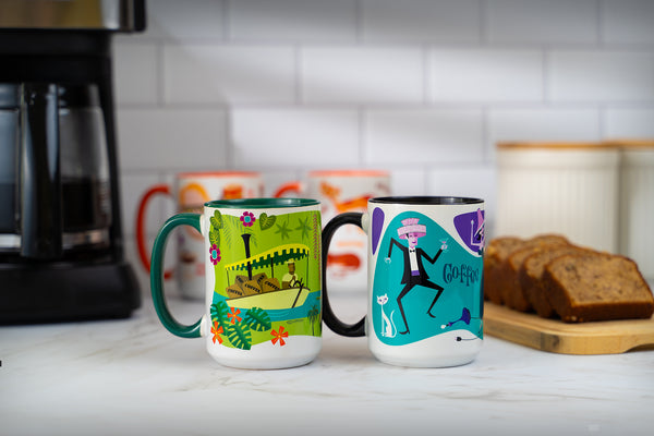 "Kona Express" & "Hangover's Best Friend" Coffee Mugs | Set of 2 | Shag (Josh Agle) | The Shag Store (Kitchen)