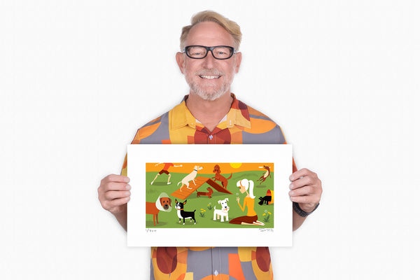 "Bark Park" Fine Art Print with Shag (Josh Agle) | The Shag Store