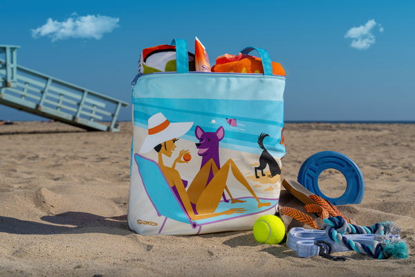 "Dog Beach" Tote Bag | Shag (Josh Agle) | The Shag Store (Outdoor)