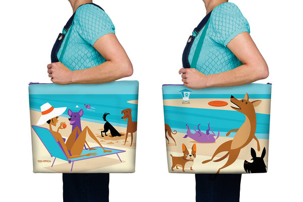 "Dog Beach" Tote Bag | Shag (Josh Agle) | The Shag Store