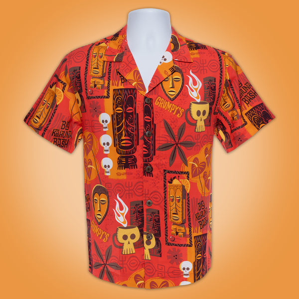 "Big Kahuna Bash" Aloha Shirt | Shag (Josh Agle) | Orange Background | The Shag Store