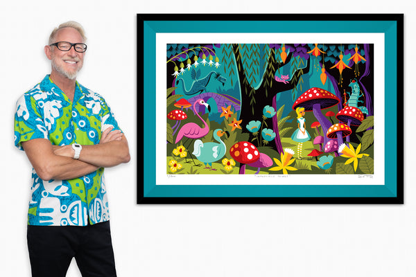 "Impassible Things" Framed Fine Art Print | Alice's Adventures in Wonderland with Shag (Josh Agle) | Jade Green Liner | The Shag Store