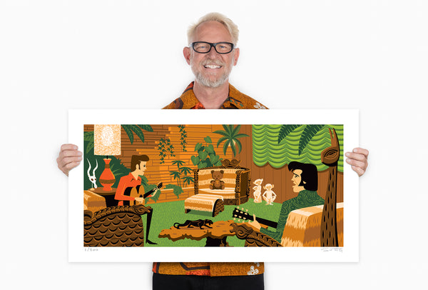 "Jungle Room Jam" Fine Art Print with Shag (Josh Agle) | Elvis Presley's Graceland | The Shag Store
