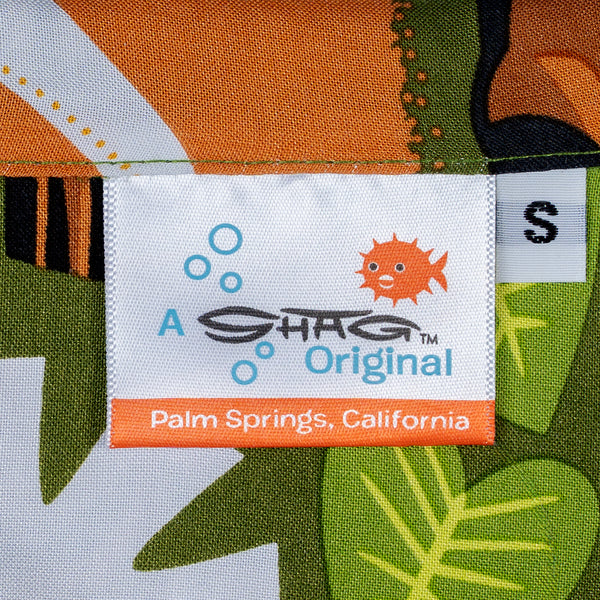 "The Jungle Room" Aloha Shirt | Elvis Presley's Graceland | Shag (Josh Agle) | Shirt Tag | The Shag Store