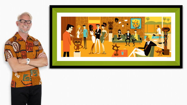 "Recent Acquisitions" Framed Fine Art Print with Shag (Josh Agle) | Lime Liner | The Shag Store