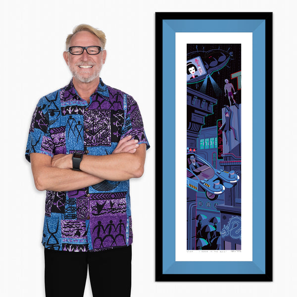 "Tears in the Rain" Framed Fine Art Print with Shag (Josh Agle) | Ridley Scott's "Blade Runner" | Copen Liner | The Shag Store