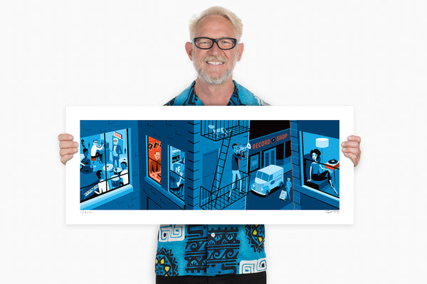 "The Bluest Note" Fine Art Print | 85th Anniversary of Blue Note Records with Shag (Josh Agle) | The Shag Store
