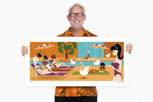 "The Insolent Swan" Fine Art Print with Shag (Josh Agle) | The Shag Store
