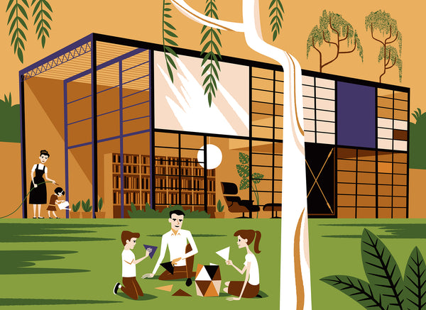 "The Third Generation" Fine Art Print | The Eames House | Shag (Josh Agle) | The Shag Store