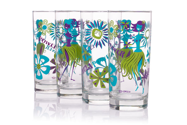 "Hula Power" Highball Glass Set | Shag (Josh Agle) | The Shag Store