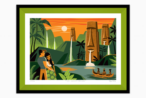 "The Uncanny Valley" Framed Fine Art Print | Shag (Josh Agle) | Lime Liner | The Shag Store