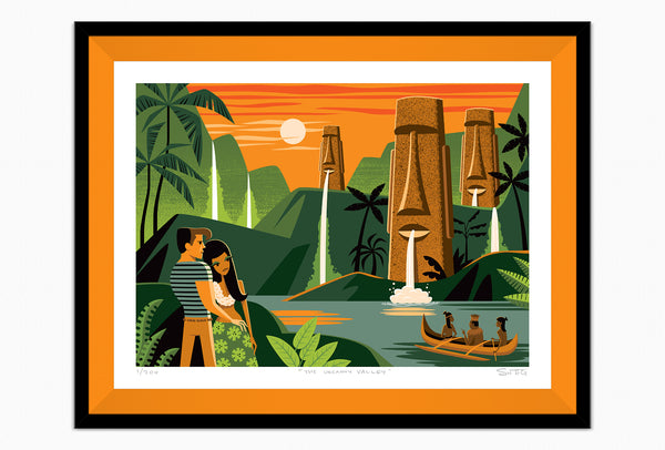"The Uncanny Valley" Framed Fine Art Print | Shag (Josh Agle) | Orange Liner | The Shag Store