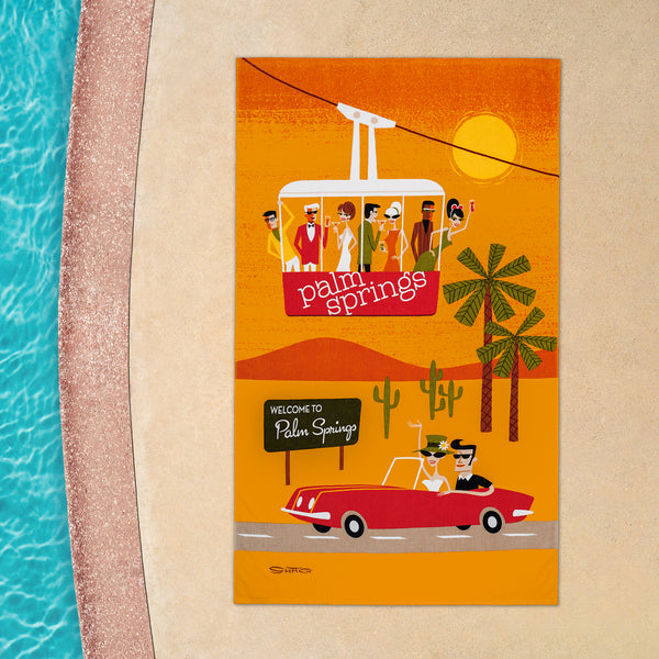 "Palm Springs Trip" Beach Towel | Shag (Josh Agle) | The Shag Store