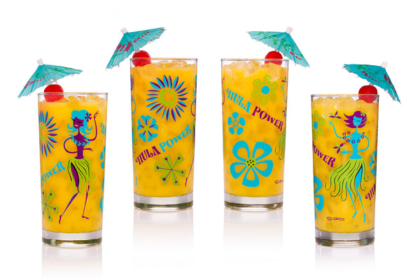 "Hula Power" Highball Glass Set | Shag (Josh Agle) | The Shag Store (Drinkware)