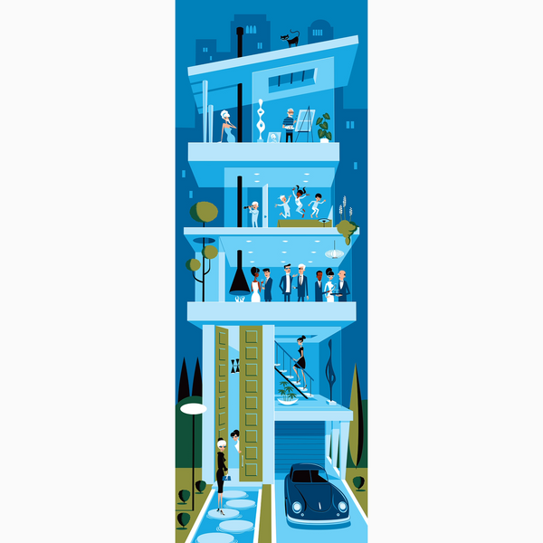 "Villa Verticale" Fine Art Print | Shag (Josh Agle) | The Shag Store