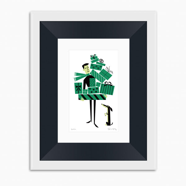 "The Thirteenth Box" Framed Fine Art Print | Shag (Josh Agle) | White Frame with Black Liner | The Shag Store