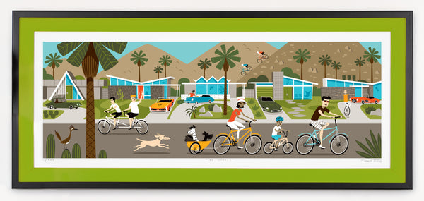"35 Wheels" Framed Fine Art Print | Shag (Josh Agle) | Lime Liner | The Shag Store