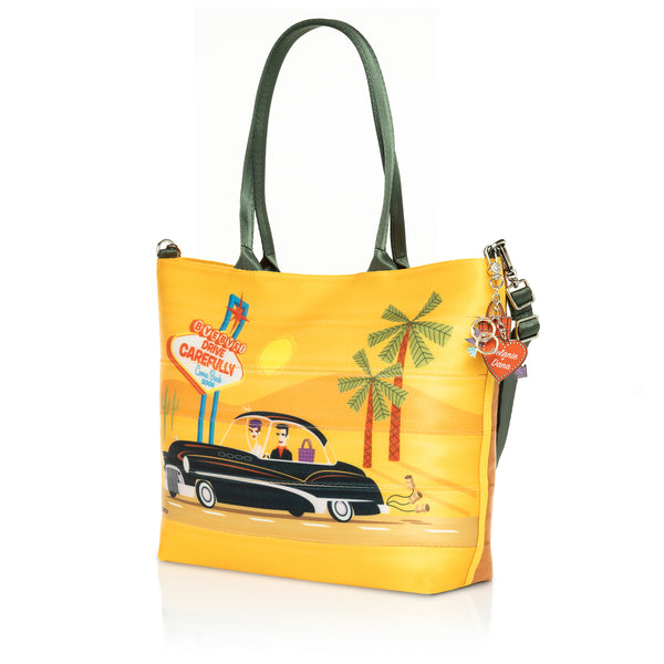 "Leaving Las Vegas" Medium Streamline Seatbelt Tote Bag | Shag X Harveys "Viva Las Vegas"
