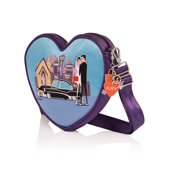 "Sweetheart" Convertible Crossbody Seatbelt Bag | Shag X Harveys "Viva Las Vegas" | Shag (Josh Agle) | The Shag Store