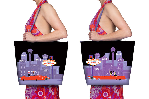 "Las Vegas Skyline" Tote Bag | Shag (Josh Agle) | The Shag Store