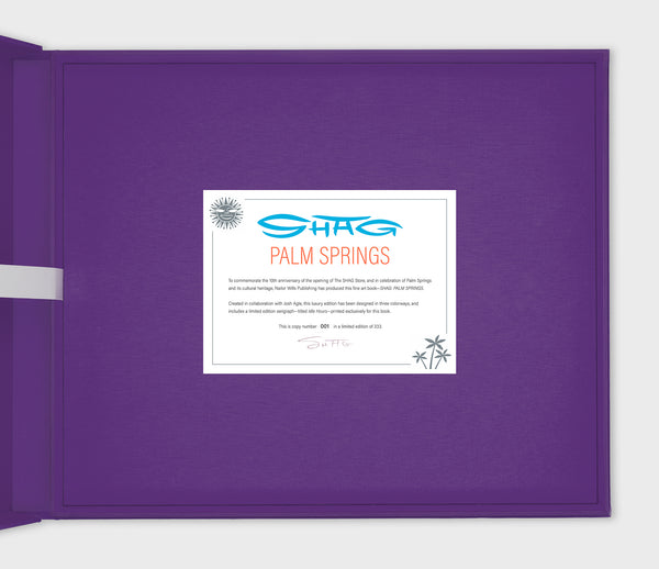 "SHAG · PALM SPRINGS" Collector's Edition | Purple Clamshell Case | COA of Cover | Shag (Josh Agle) | The Shag Store