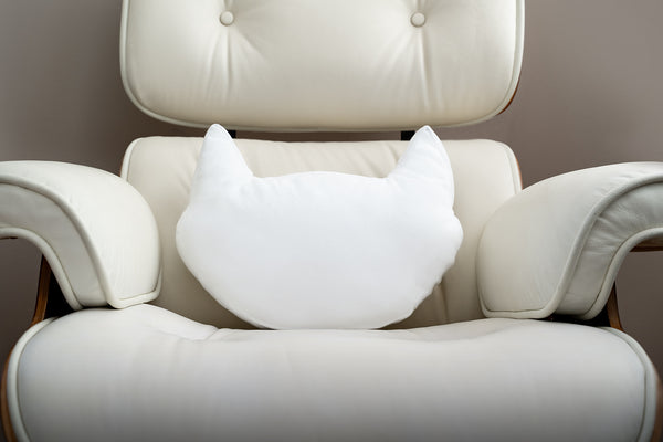 "White Cat" Throw Pillow | Shag (Josh Agle) | The Shag Store (Chair Back)