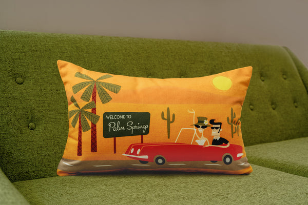 "Welcome to Palm Springs" Throw Pillow | Shag (Josh Agle) | The Shag Store