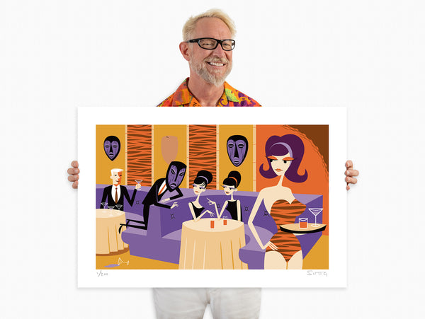“Four Martini Lunch" Fine Art Print with Shag (Josh Agle) | The Shag Store