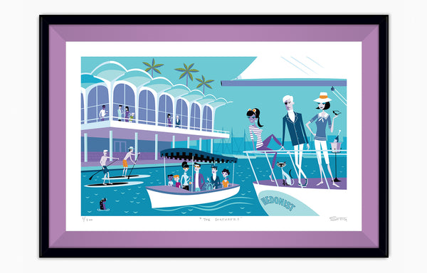 "The Seafarers" Framed Fine Art Print | Shag (Josh Agle) | Lupine Liner | The Shag Store