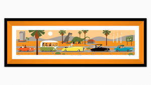 "Almost There" Framed Fine Art Print | Shag (Josh Agle) | Orange Liner | The Shag Store