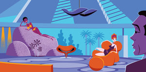 "Bambi and Thumper" Fine Art Print | James Bond "Diamonds are Forever" | Shag (Josh Agle) | The Shag Store