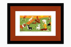 "Bark Park" Framed Fine Art Print | Shag (Josh Agle) | Cinnamon Liner | The Shag Store