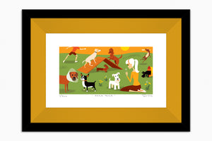 "Bark Park" Framed Fine Art Print | Shag (Josh Agle) | Curry Liner | The Shag Store