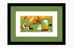 "Bark Park" Framed Fine Art Print | Shag (Josh Agle) | Grass Green Liner | The Shag Store