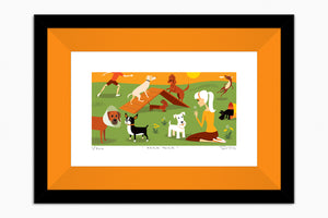 "Bark Park" Framed Fine Art Print | Shag (Josh Agle) | Orange Liner | The Shag Store