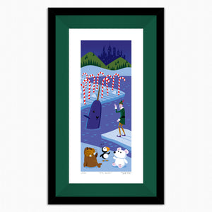 "Bye, Buddy" Framed Fine Art Print | Shag (Josh Agle) | Kelly Green Liner | The Shag Store