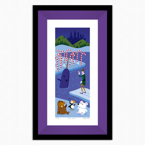 "Bye, Buddy" Framed Fine Art Print | Shag (Josh Agle) | Purple Liner | The Shag Store