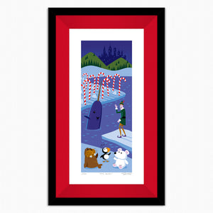 "Bye, Buddy" Framed Fine Art Print | Shag (Josh Agle) | Red Liner | The Shag Store