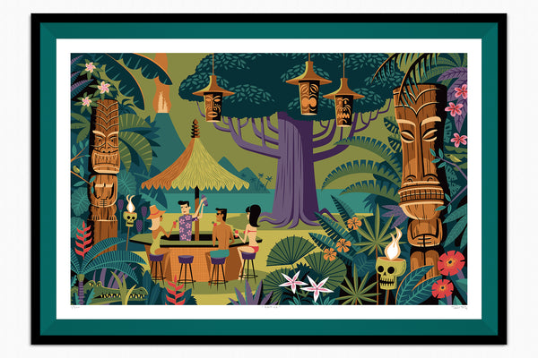 "Exotica" Framed Fine Art Print | Shag (Josh Agle) | Emerald Liner | The Shag Store