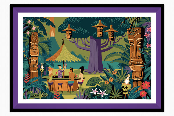 "Exotica" Framed Fine Art Print | Shag (Josh Agle) | Purple Liner | The Shag Store