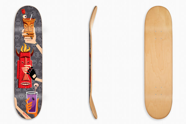 "Flaming Hessian" Fine Art Skateboard Deck | "Heavy Metal" Edition | SDCC 2025 | Shag (Josh Agle) | The Shag Store