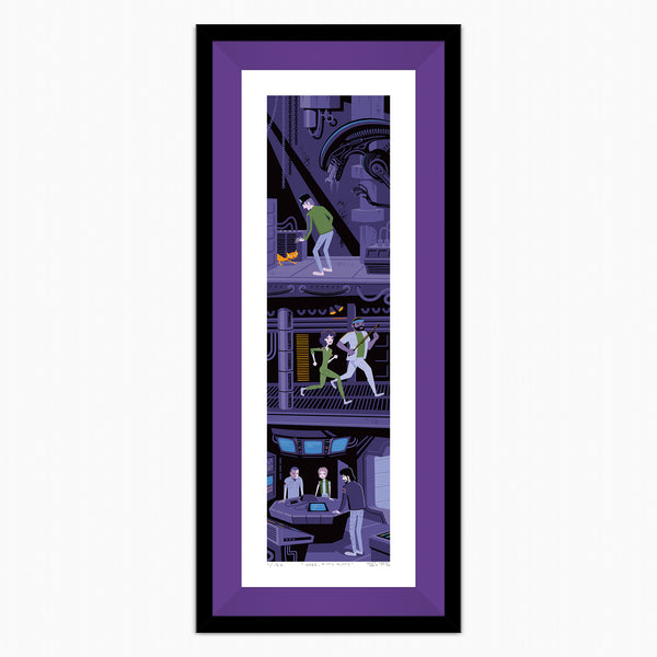 "Here, Kitty Kitty" Framed Fine Art Print | Ridley Scott's "Alien" | Shag (Josh Agle) | Black Liner | The Shag Store