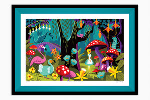 "Impassible Things" Framed Fine Art Print | Alice's Adventures in Wonderland | Shag (Josh Agle) | Jade Green Liner | The Shag Store