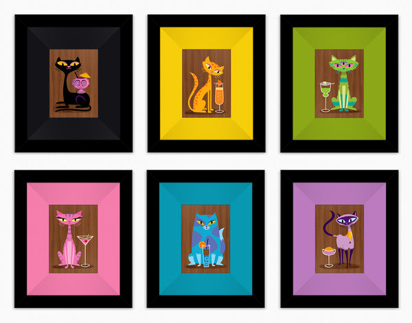 "The Intoxicats" Fine Art Prints on Wood | Framed Complete Set