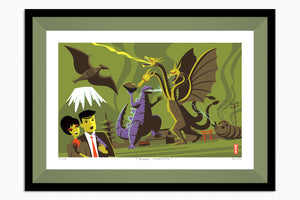 "Kingu Monsuta" Fine Art Print | TOHO Studios Godzilla | Green Colorway